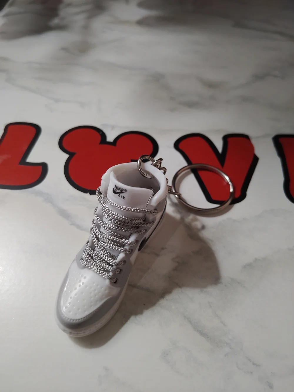 Kids Mini Sneaker Keychain - White/Black